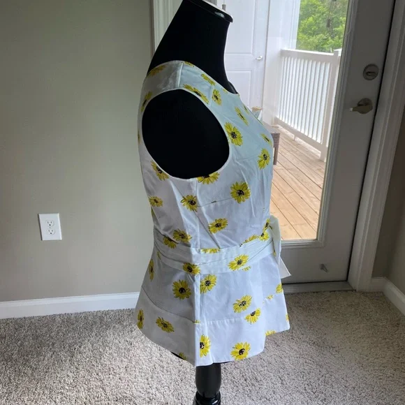Kate Spade White Blouse with Yellow Floral Print - Picture 3 of 5